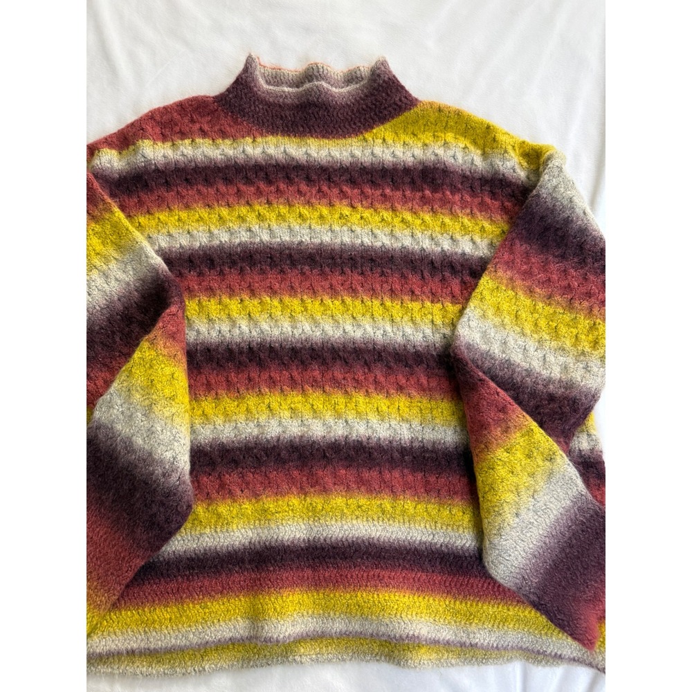 KUT from the Kloth Women Striped Ombre Mock Neck Sweater Multicolor Large - Picture 2 of 8